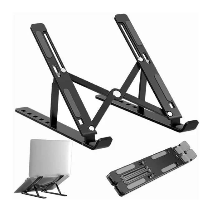 Adjustable Foldable Laptop Stand with Heat Ventilation - Portable Aluminum Laptop Riser