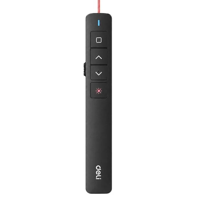 Deli Wireless Presenter Remote Control with Red Laser Pointer & Slides Clicker - Black