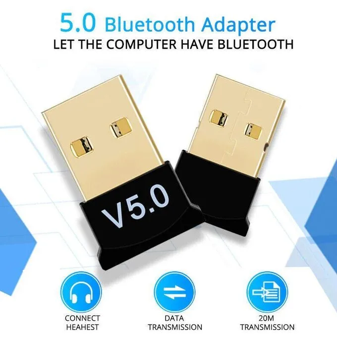 USB Bluetooth Adapter, 5. Bluetooth Adapter for PC, Bluetooth Dongle Receiver & Transmitter for Laptop CPU Keyboard Mouse Headphone Speakers Printer, Plug