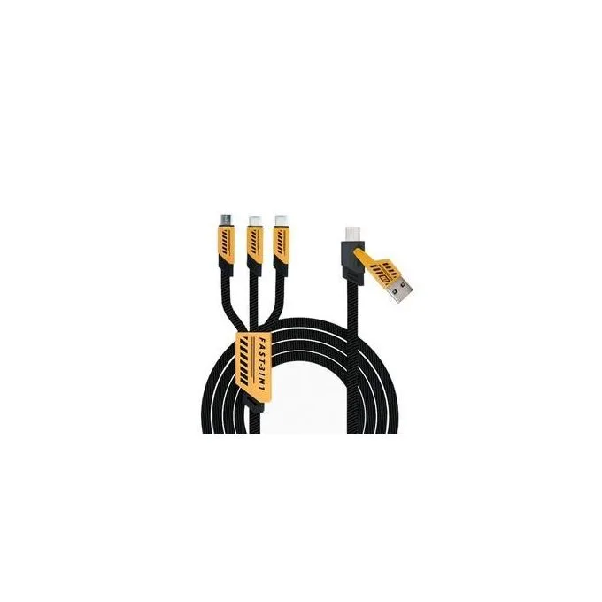 240W Max 3-in-1 Ultra-Fast Braided Charging Cable - USB-A to USB-C, Lightning & Micro-USB