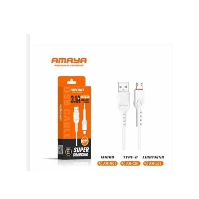Amaya 3.1A Smart Data Cable Fast Charging Micro-USB Cable