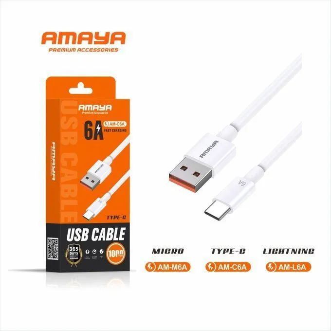 Amaya AM-C6A Data Cable Fast Charging USB-C USB Cable