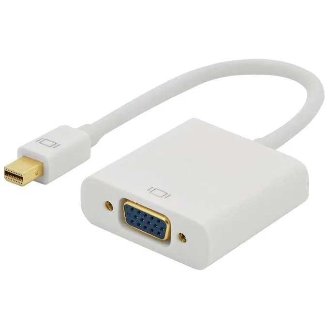 Mini Display Port DP Display Port To VGA Cable Adapter Converter - White Mini DP to VGA
