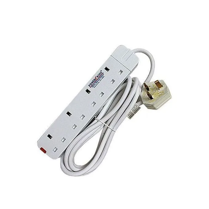 Power King Original 4 Way Extension Cable With 3 Meters Cable - White