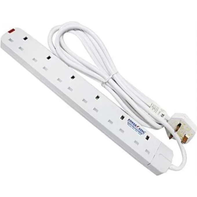 Power King Original 6 Ways Extension Cable, 3 Meters Long Wire With 6 Ports