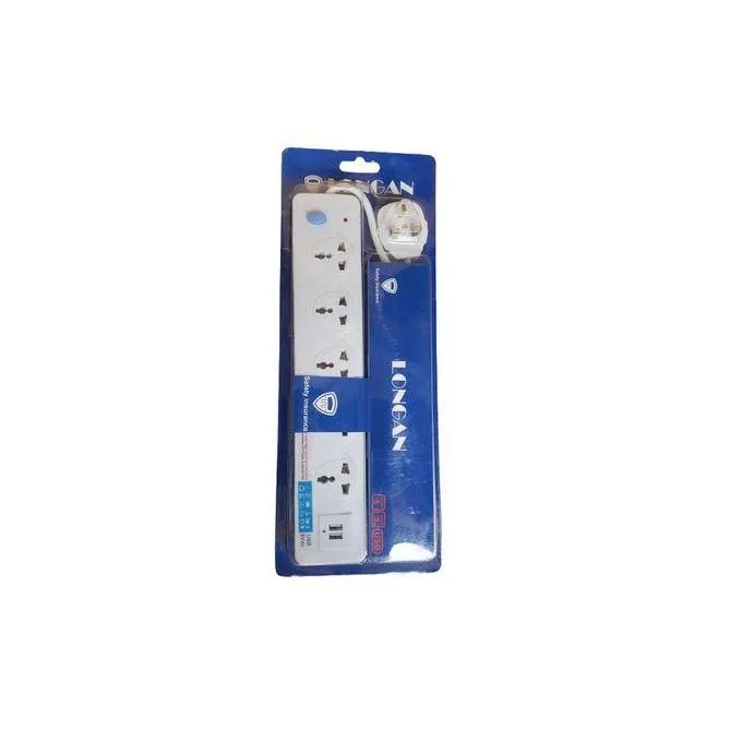 Powerful Extension Cable With 3 Way Plus Charging Ports