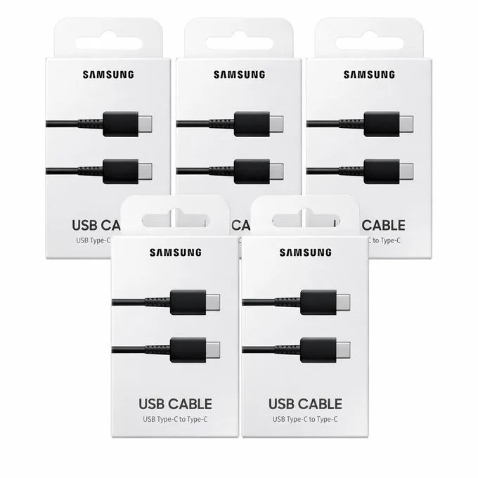 Samsung Pack of 5 USB-C to USB-C Fast Charging Cable - (Durable & High-Speed)