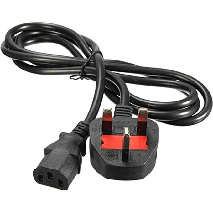 UK 3-Pin Power Cable - Computer/Monitor/Printer Power Cord (Heavy Duty)
