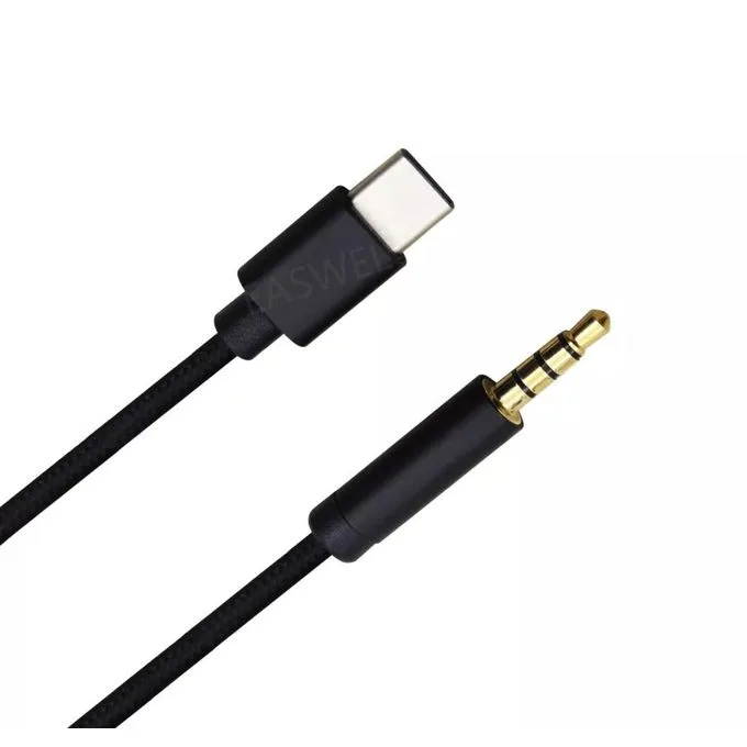 USB USB-C to 3.5mm Earphone Braided Car Stereo AUX Audio Cable Cord Adapter