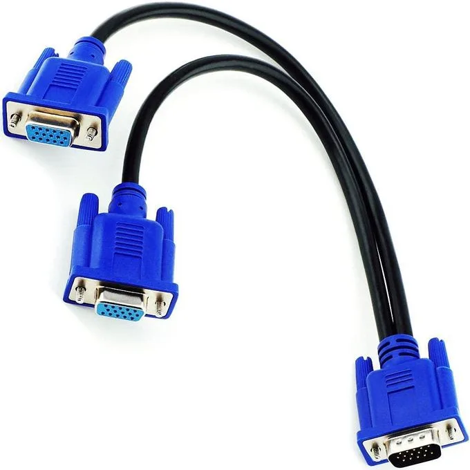 VGA to VGA Cable VGA Splitter Cable Dual VGA Monitor Adapter Converter Video Cable for Screen Duplication Connect 2 Monitors on Single Computer
