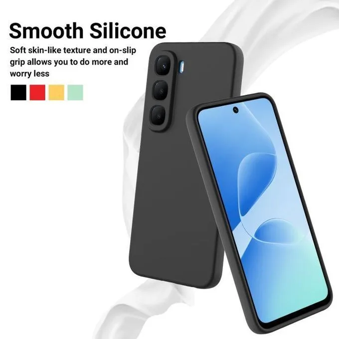 Infinix Hot 60 / 60 Pro 4G Solid Color Liquid Silicone Case - Soft-Touch Shockproof Protective Cover