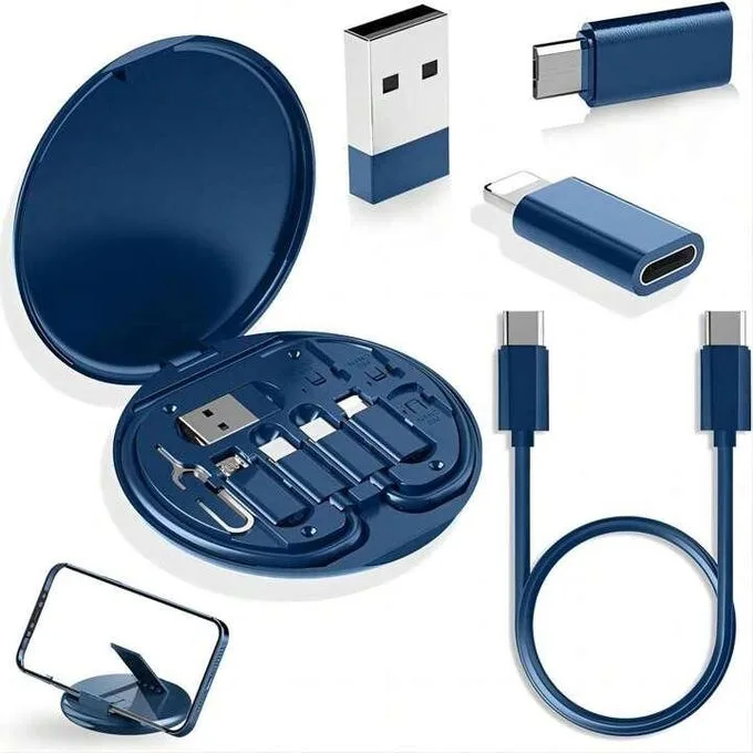 Multi USB Charging Adapter Cable Kit, Humorous 9 in 1 Cable Case, USB Adapter Multi Charging Cable Case, USB Adapter Kit, Multi Charging Cable Storage Box
