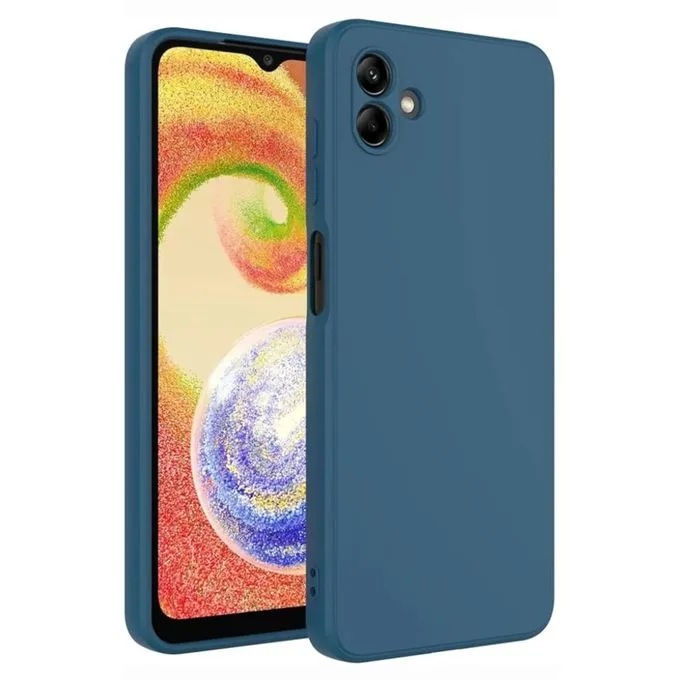 Samsung Galaxy A04 A04e Liquid Silicone Case - Soft-Touch Shockproof Protective Cover - Blue