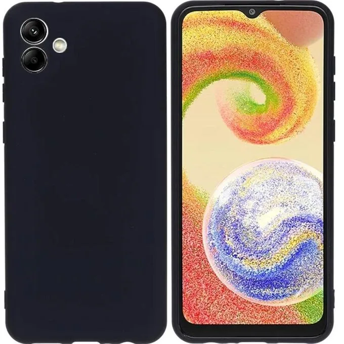 Samsung Galaxy A04 A04e Liquid Silicone Case - Soft-Touch Shockproof Protective Cover - Black