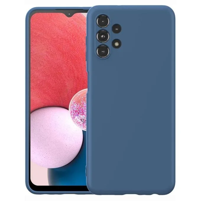 Samsung Galaxy A13 4G Liquid Silicone Case - Soft-Touch Shockproof Protective Cover - Blue