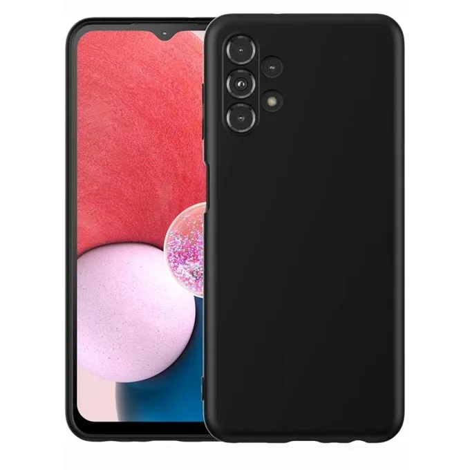 Samsung Galaxy A13 4G Liquid Silicone Case - Soft-Touch Shockproof Protective Cover - Black