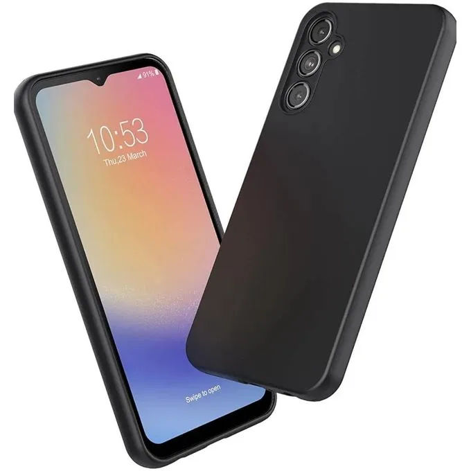 Samsung Galaxy A14 4G 5G Liquid Silicone Case - Soft-Touch Shockproof Protective Cover - Black