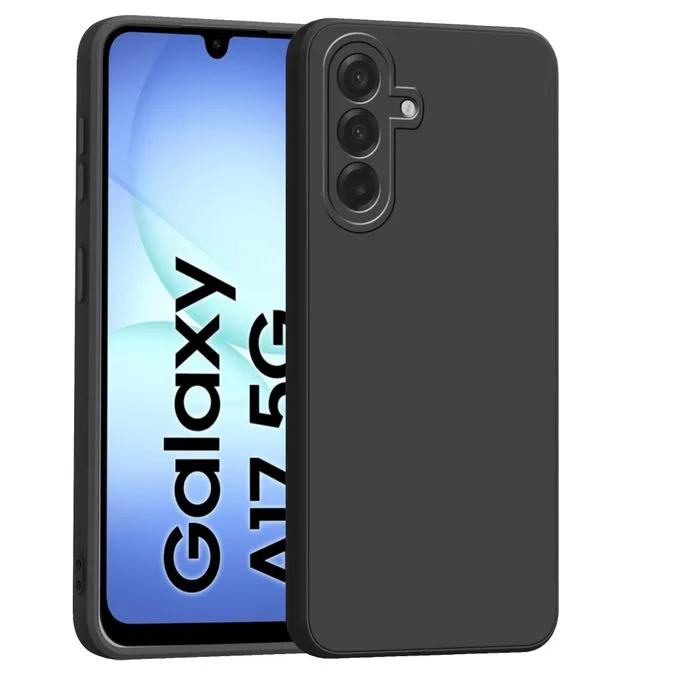 Samsung Galaxy A17 Liquid Silicone Case - Soft-Touch Shockproof Protective Cover - Black