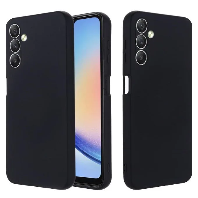 Samsung Galaxy A24 Liquid Silicone Case - Soft-Touch Shockproof Protective Cover - Black