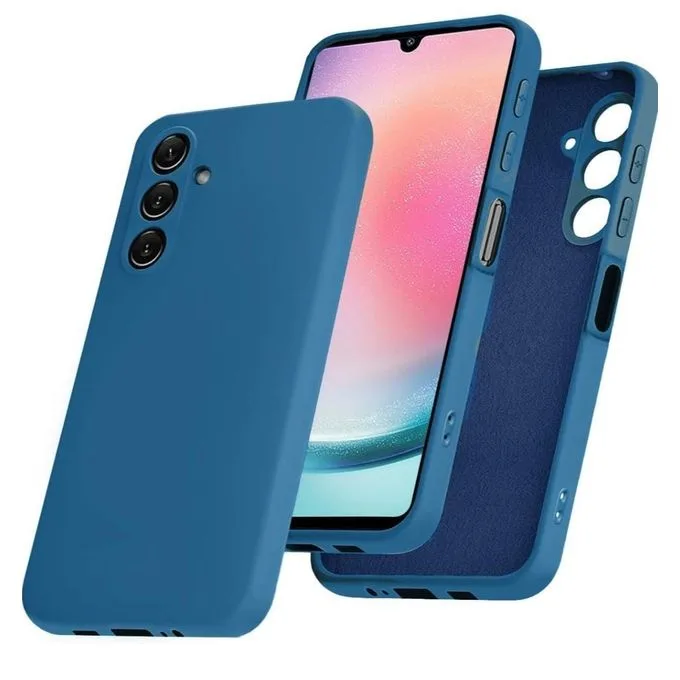 Samsung Galaxy A24 Liquid Silicone Case - Soft-Touch Shockproof Protective Cover - Blue