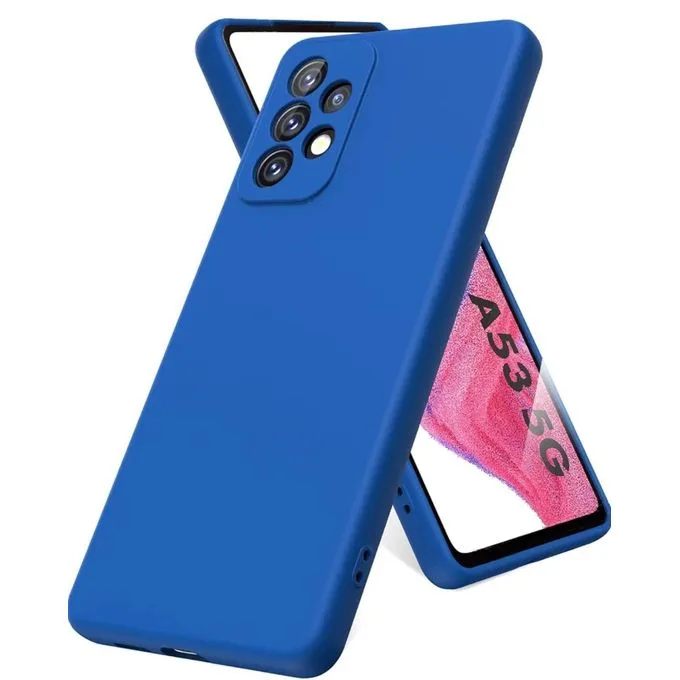 Samsung Galaxy A53 Liquid Silicone Case - Soft-Touch Shockproof Protective Cover - Blue