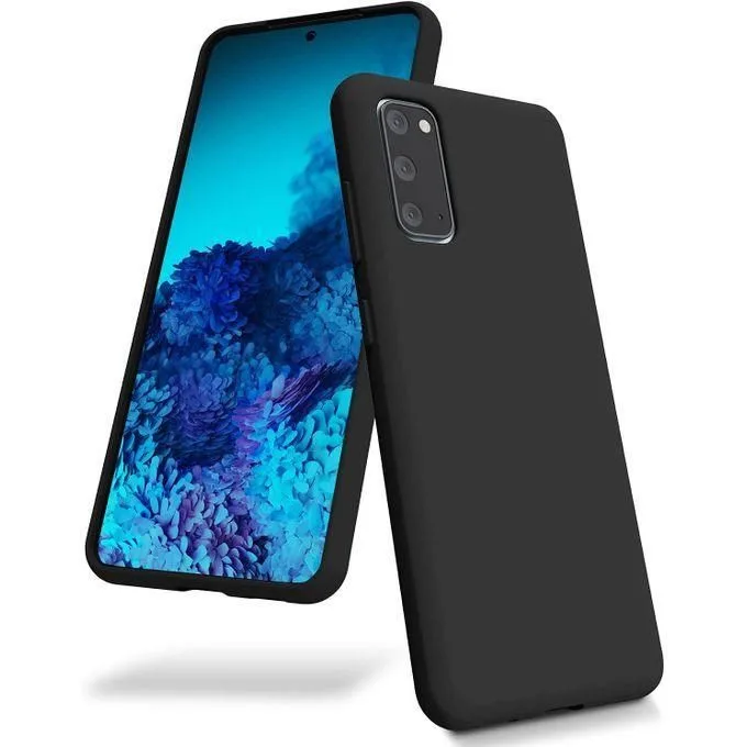 Samsung Galaxy S20 Liquid Silicone Case - Soft-Touch Shockproof Protective Cover - Black