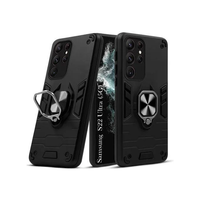 Samsung Galaxy S22 Ultra Rugged Shockproof Case with Ring Holder & Kickstand