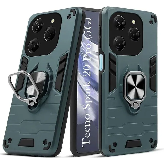 Tecno Spark 20 Pro Rugged Shockproof Case with Ring Holder & Kickstand