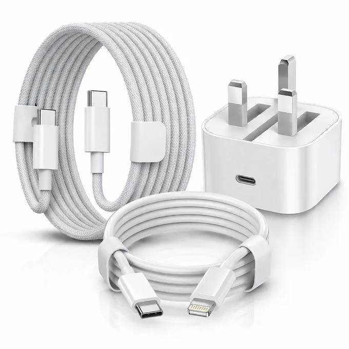 Universal 3-in-1 iPhone Charger Cord for all iPhone 2 Charger Cables, 35W USB-C Fast Charger for USB-C and Lightning Devices