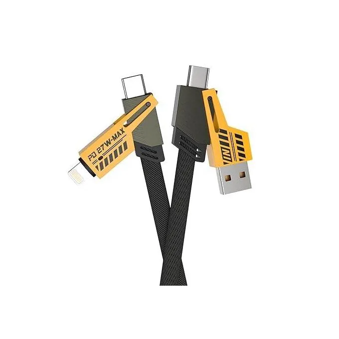 Amaya Fast Charging Cable - USB-A to USB-C & Lightening, PD 27W Max, Durable Nylon Braided Multi-Device Charger for iPhone & Android