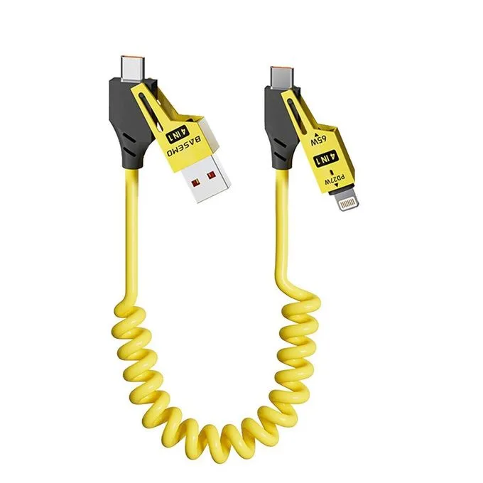 4in1 USB/USB-C Retractable Cable Charger For iPhone And USB-C/ USB-C