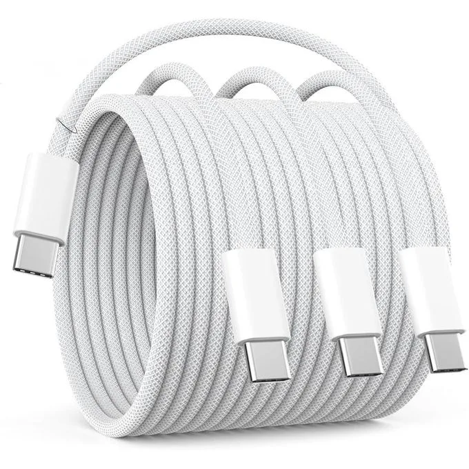 USB-C to USB-C Fast Charging Cable (4-Pack) - Braided USB-C Charger & Data Sync
