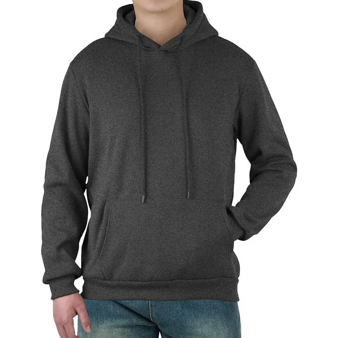 Mens Hooded Sweatshirt Casual Long Sleeve Fleece Hoodies Drawstring Workout Pullover with Kanga Pocket Dark Grey