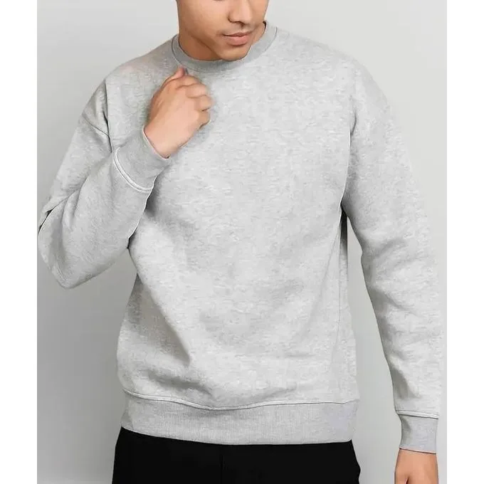 Unisex Plain Grey Oversized Sweatshirt - Heavyweight Cotton