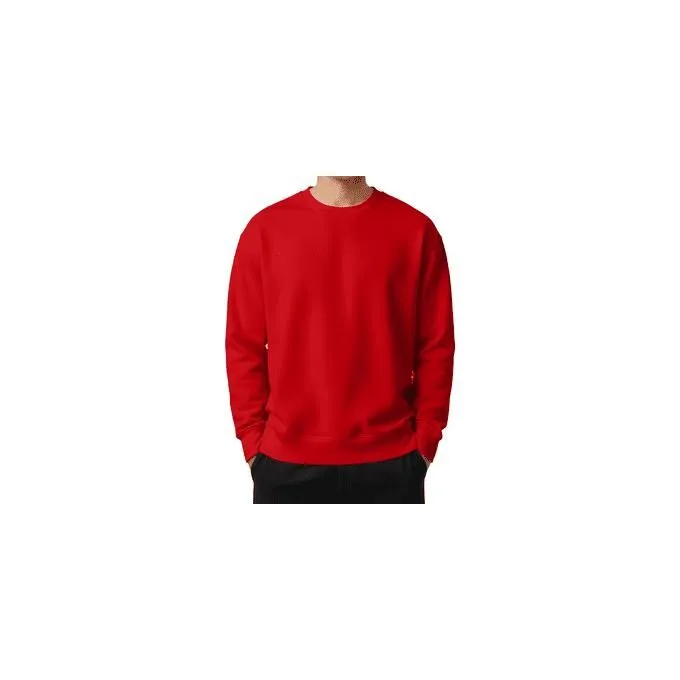 Unisex Plain Red Oversized Sweatshirt - Heavyweight Cotton