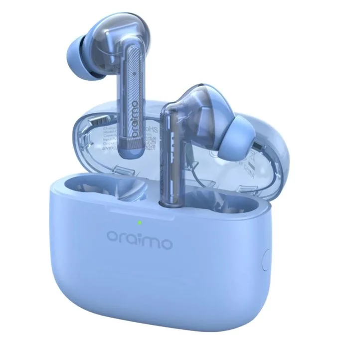Oraimo FreePods Lite Earbuds with 40Hr Playtime,Custom EQ modes App, ENC Mic, Waterproof lPX4, BT 5.3 Bluetooth Headset (Ice Lake Blue, True Wireless
