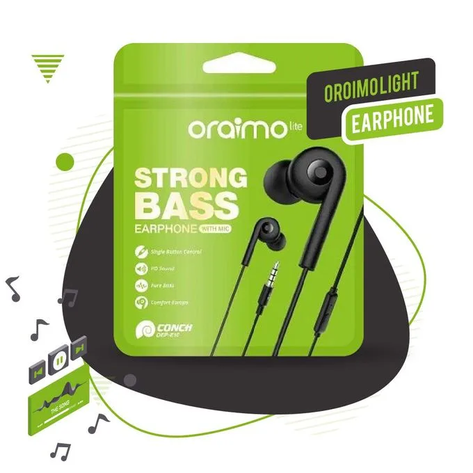 Oraimo Strong Bass Wired Earphones OEP-E10 Headsets