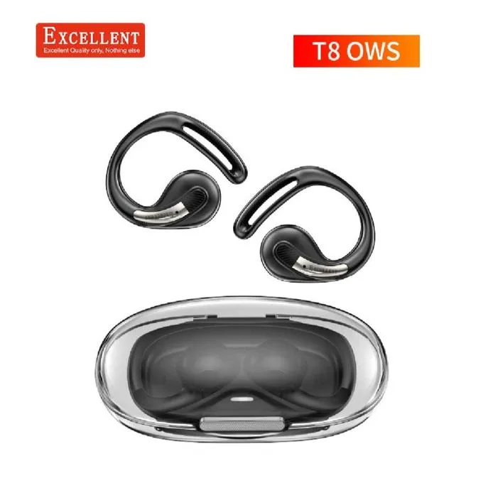 T8 OWS Open Wireless Earbuds - Bluetooth Sports Headphones with Charging Case, Comfortable Open-Ear Design