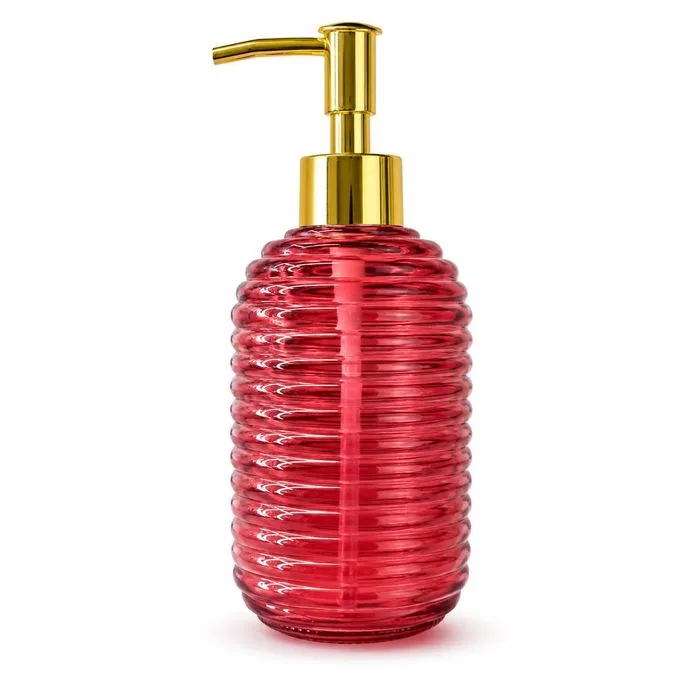 Bathroom Hand Soap Dispenser - 16Oz Glass Kitchen Soap Dispenser - 316 Rustproof Stainless Steel Pump, Refillable Liquid Soap Dispenser - Bathroom - Gold