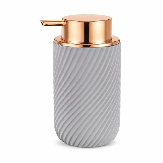 Kitchen and Bathroom Soap Dispenser - Ribbed Design with Rose Gold Pump (500ml)