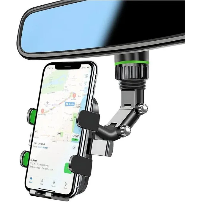 Rearview Mirror Phone Holder for Car, 360° Rotating Car Phone Holder, Multifunctional Rear View Mirror Phone Holder GPS Car Phone Mount for All Smartphone