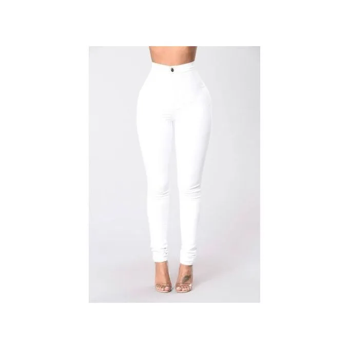 Women's High-Waist Stretch Jeans - White