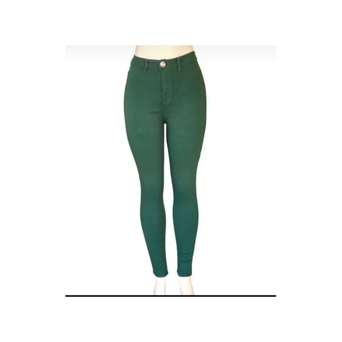 Women's High-Waist Stretch Jeans - Green