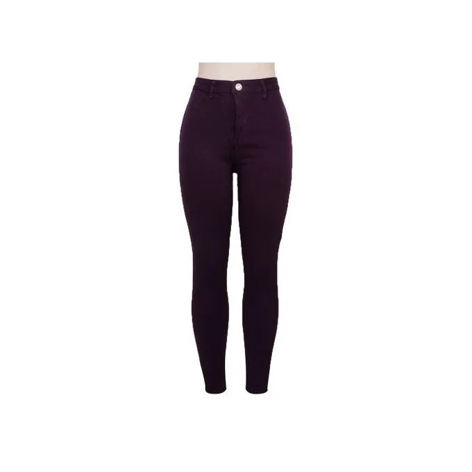 Women's High-Waist Stretch Jeans - Purple