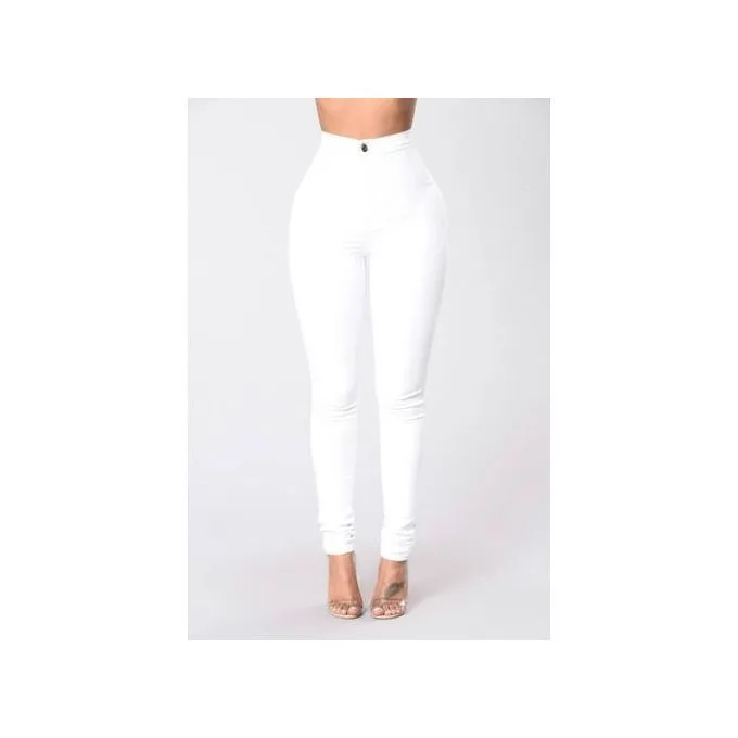 Women's High-Waist Stretch Jeans - White