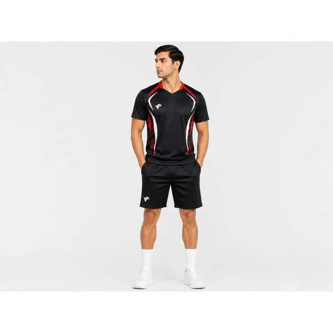 Football Jersey & Shorts Sports Set - Black - Football, Training & Casual Sportswear Outfit Set