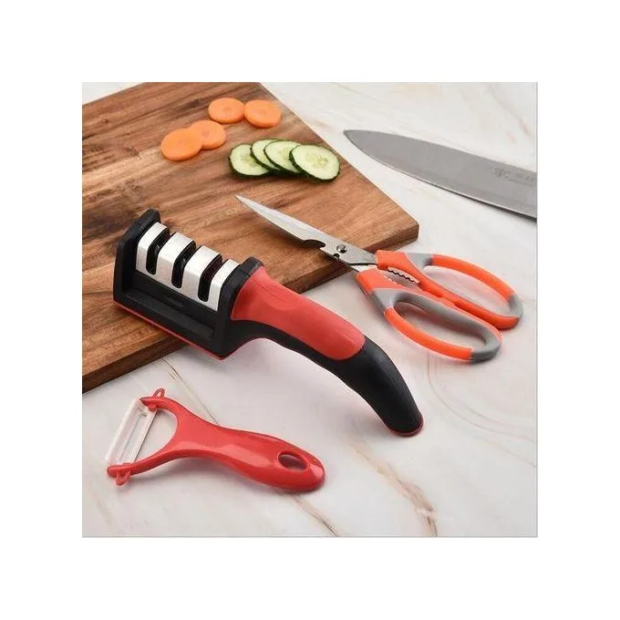 3-in-1 Knife Sharpener Set with Scissor & Peeler