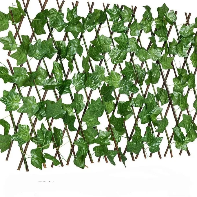 Artificial Expanding Wood Fence Trellis Artificial Plant Garden Green Wall Leaf Ivy for Home Decor Garden Decor Restaurant Decor Wall Decoration