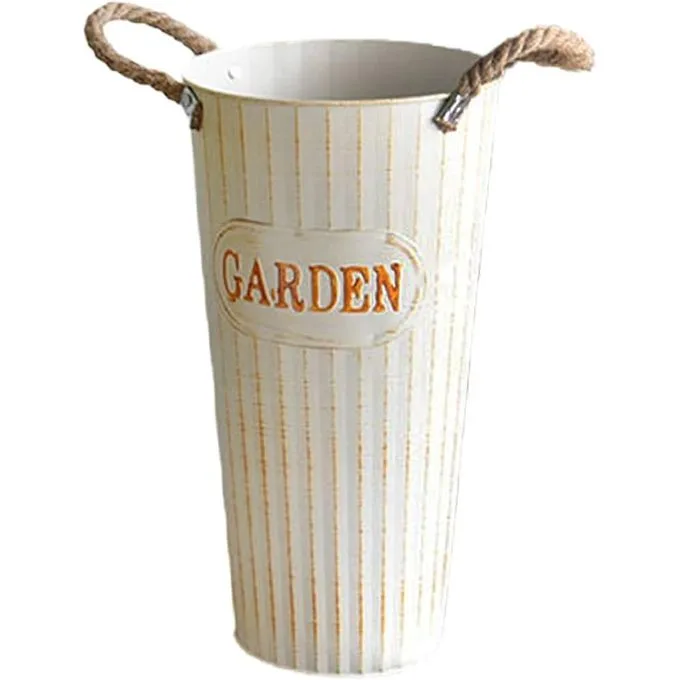 Flower Bouquet Buckets Galvanized Flower Holder Tall Metal Vase Rustic Decor