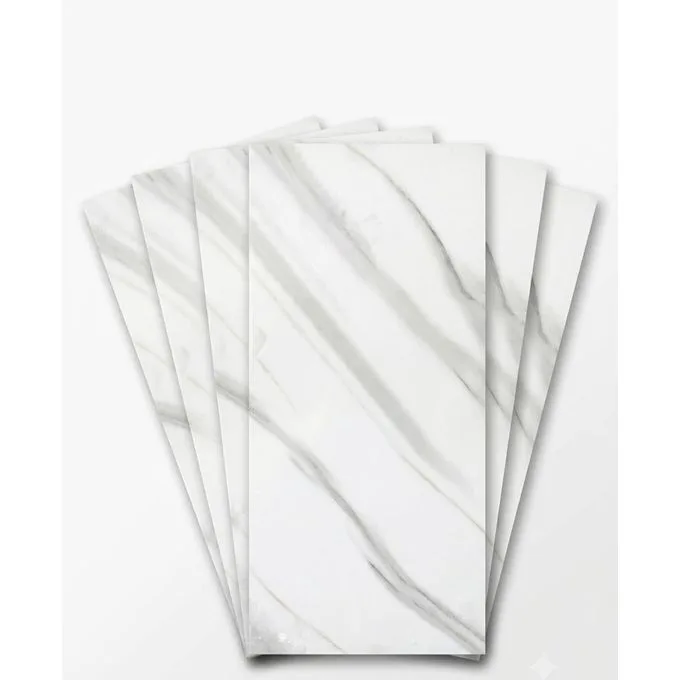 Marble Effect Self-Adhesive Wall Decor Stickers - Pack of 6